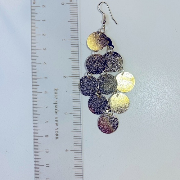 Gold Circles Dangle Earrings - Picture 4 of 5